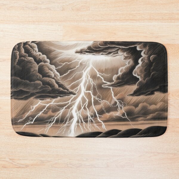 Item preview, Electrifying Storm - Dramatic Lightning Sketch designed and sold by WildlifeInc.
