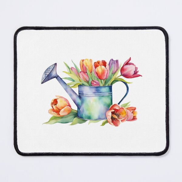 Item preview, Watercolor Watering Can with Tulip Flowers  designed and sold by silviaol.