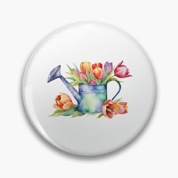 Item preview, Watercolor Watering Can with Tulip Flowers  designed and sold by silviaol.