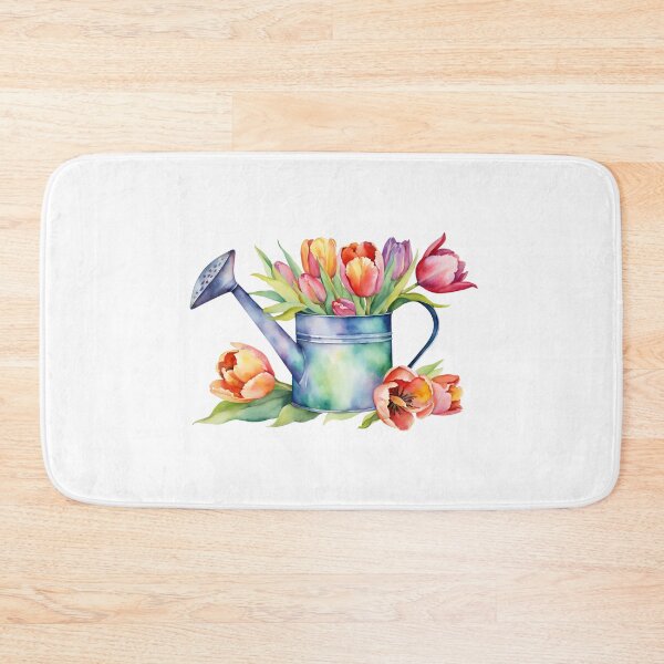 Item preview, Watercolor Watering Can with Tulip Flowers  designed and sold by silviaol.