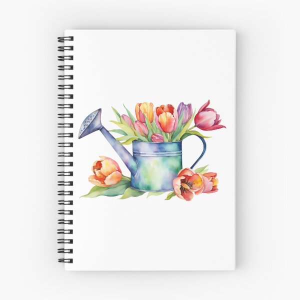 Item preview, Watercolor Watering Can with Tulip Flowers  designed and sold by silviaol.