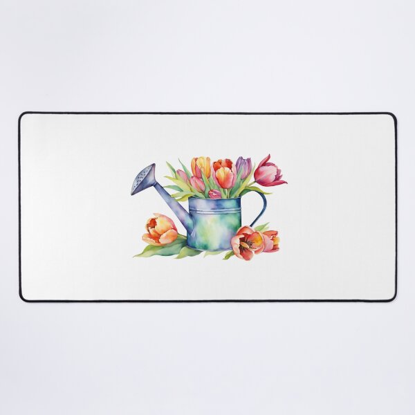 Item preview, Watercolor Watering Can with Tulip Flowers designed and sold by silviaol.
