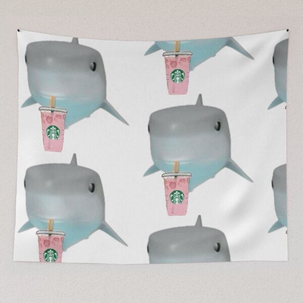Item preview, Shark drinking Starbucks designed and sold by saylucyernaga.
