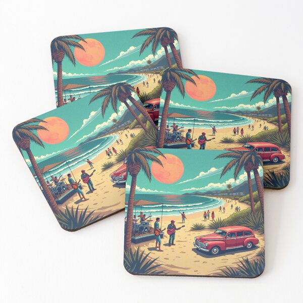 Item preview, Neon Surf Club Sax - Vibrant Comic Book Style Art designed and sold by Rockuanna.