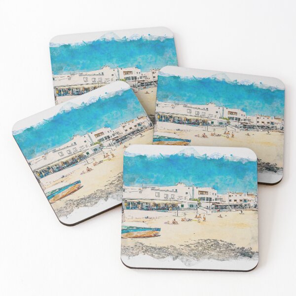 Item preview, Corralejo Fuerteventura Watercolour Effect Photo 32 designed and sold by GG WALL ART.
