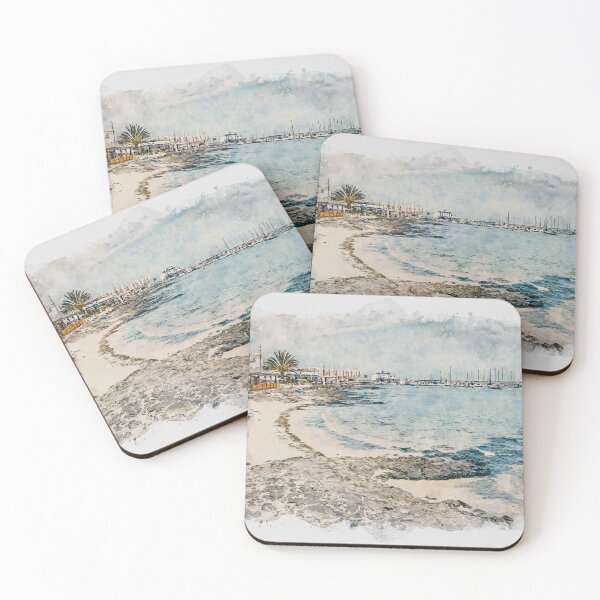 Item preview, Corralejo Fuerteventura Watercolour Effect Photo 36 designed and sold by GG WALL ART.