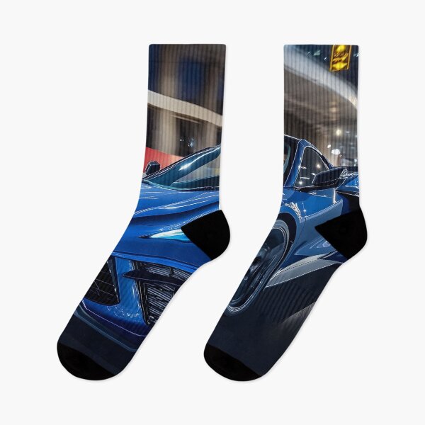 Item preview, Blue Corvette E-Ray Poster – Electrified Speed in Striking Blue X designed and sold by AutoPopStudio.