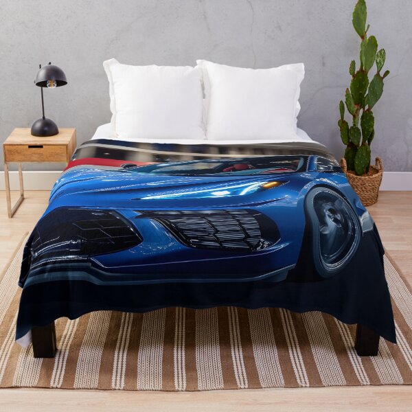 Item preview, Blue Corvette E-Ray Poster – Electrified Speed in Striking Blue X designed and sold by AutoPopStudio.
