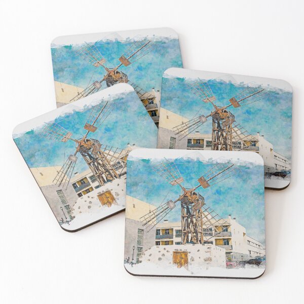 Item preview, Corralejo Fuerteventura Watercolour Effect Photo 37 designed and sold by GG WALL ART.