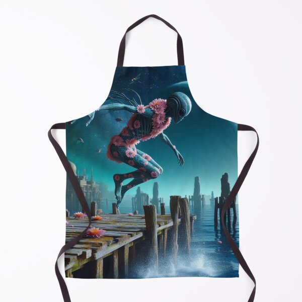 Item preview, Alien jumping from the pier into the sea designed and sold by Dogandesighn.