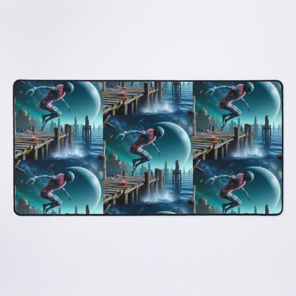 Item preview, Alien jumping from the pier into the sea designed and sold by Dogandesighn.