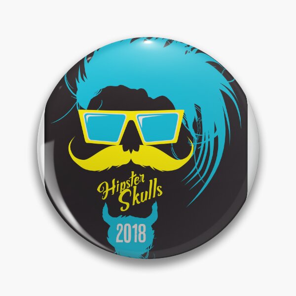 Item preview, skull hipster skull logo mustache beard goatee sunglasses punk designed and sold by Achille3777.