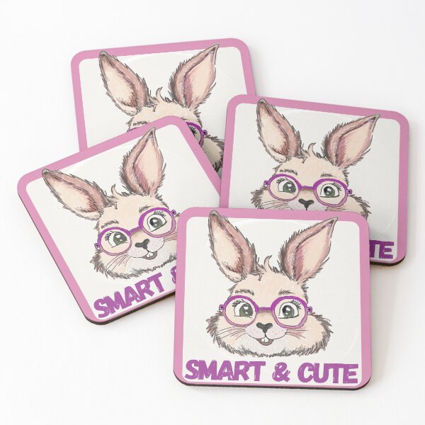 Item preview, Smart and cute rabbit with pink glasses designed and sold by MySciPic.