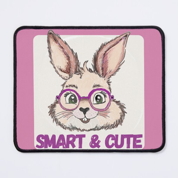 Item preview, Smart and cute rabbit with pink glasses designed and sold by MySciPic.