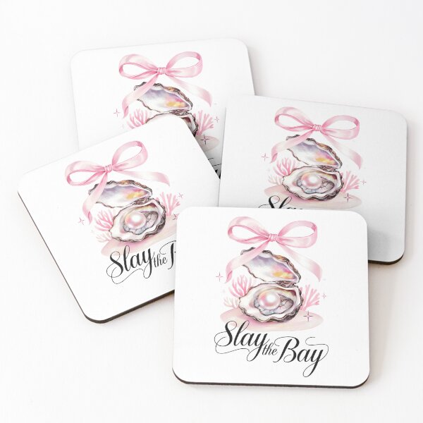 Item preview, Coquette Coastal Pearl & Seashell, "Slay the Bay" Preppy Girly Social Club designed and sold by Cristina Galerina.