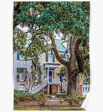 Townhouse Behind Southern Oaks Poster