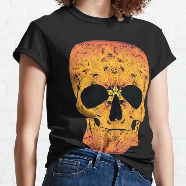 Item preview, Tobacco sunburst sugar skull mandala front facing  designed and sold by Morose-merch.