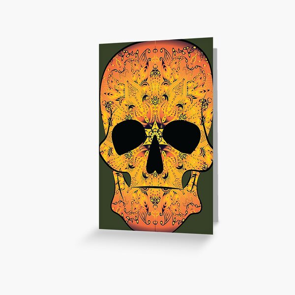 Item preview, Tobacco sunburst sugar skull mandala front facing  designed and sold by Morose-merch.