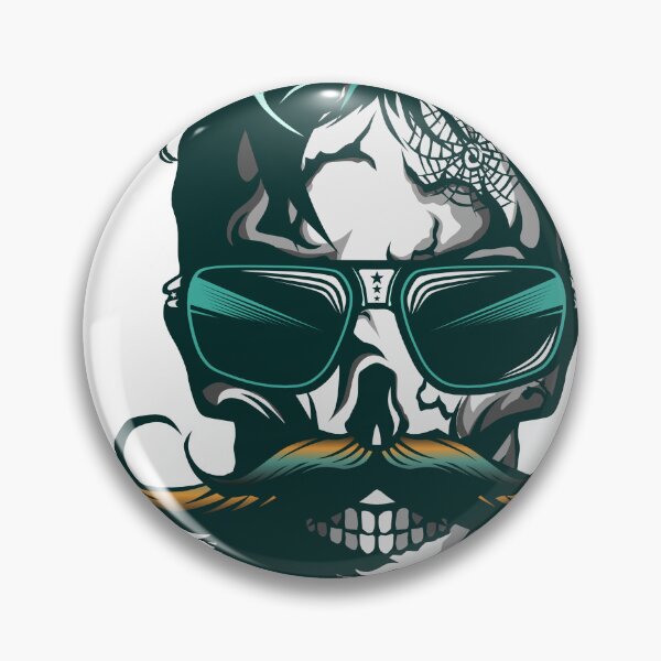 Item preview, skull hipster skull sunglasses beard mustache bearded mustached designed and sold by Achille3777.