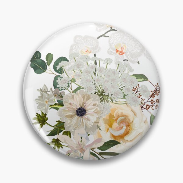 Item preview, Vector floral bouquet design: garden creamy powder Rose, lily,  anemone Eucalyptus branch greenery leaves berry.  designed and sold by MatyKotiv.