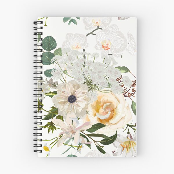 Item preview, Vintage luxury seamless pattern with detailed hand drawn flowers - blooming magnolia, roses, eucalyptus and herbs. designed and sold by MatyKotiv.