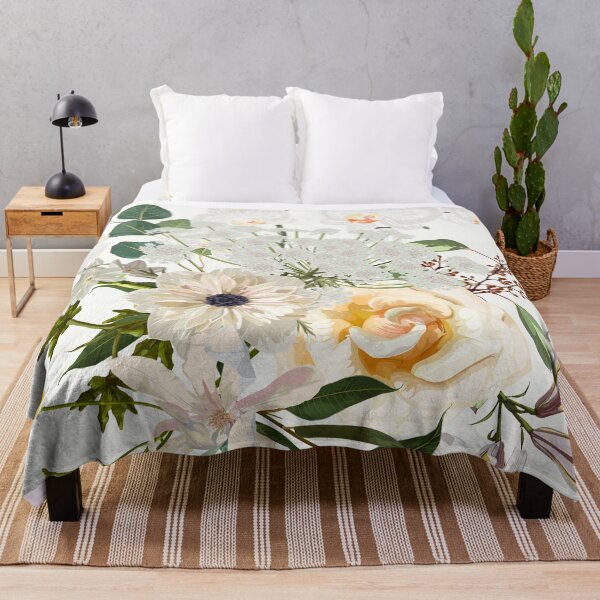 Item preview, Vintage luxury seamless pattern with detailed hand drawn flowers - blooming magnolia, roses, eucalyptus and herbs. designed and sold by MatyKotiv.