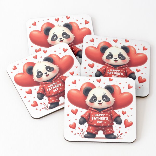Item preview, Happy Father's Day, cute panda with pajamas and love hearts designed and sold by nicnacc.