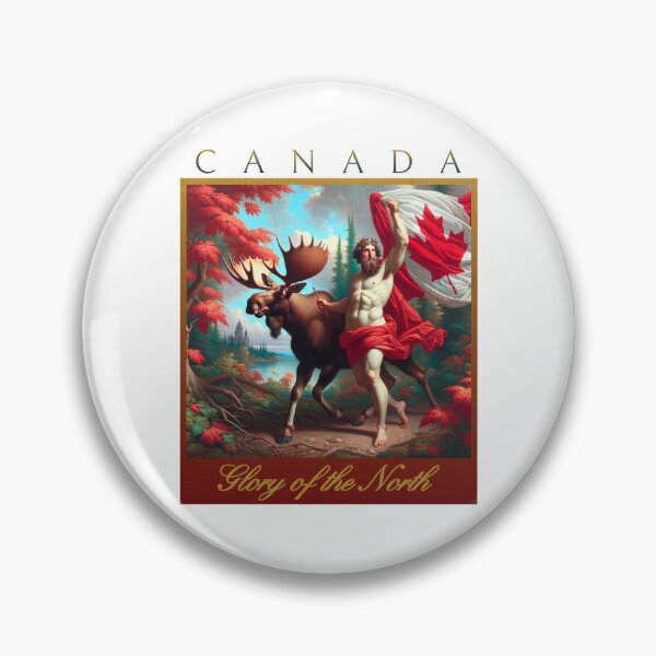 Item preview, CANADA GLORY OF THE NORTH - NEOCLASSICAL MOOSE AND CANDIAN ANCIENT GOD WITH CANADIAN FLAG designed and sold by justyna-s28.