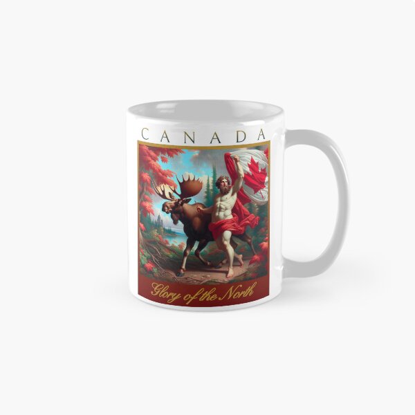 Item preview, CANADA GLORY OF THE NORTH - NEOCLASSICAL MOOSE AND CANDIAN ANCIENT GOD WITH CANADIAN FLAG designed and sold by justyna-s28.
