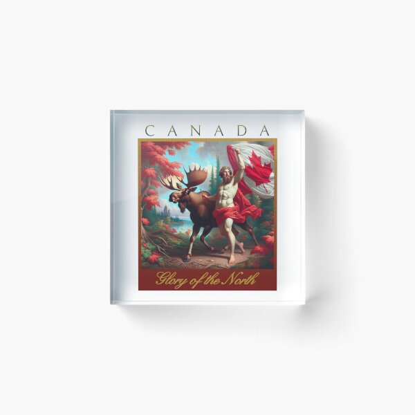 Item preview, CANADA GLORY OF THE NORTH - NEOCLASSICAL MOOSE AND CANDIAN ANCIENT GOD WITH CANADIAN FLAG designed and sold by justyna-s28.