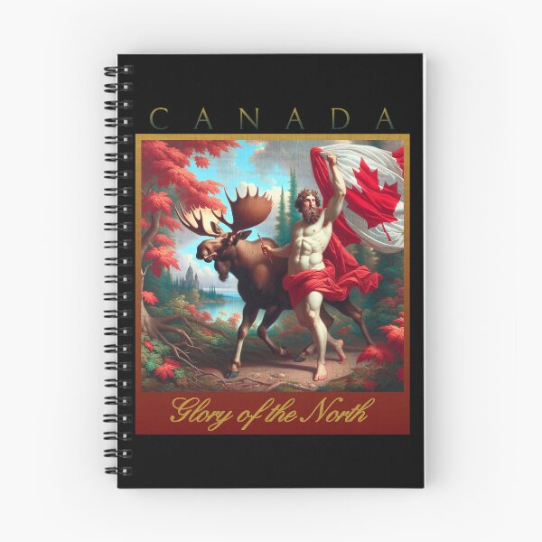 Item preview, CANADA GLORY OF THE NORTH - NEOCLASSICAL MOOSE AND CANDIAN ANCIENT GOD WITH CANADIAN FLAG designed and sold by justyna-s28.