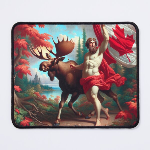 Item preview, CANADA GLORY OF THE NORTH - NEOCLASSICAL MOOSE AND CANDIAN ANCIENT GOD WITH CANADIAN FLAG designed and sold by justyna-s28.