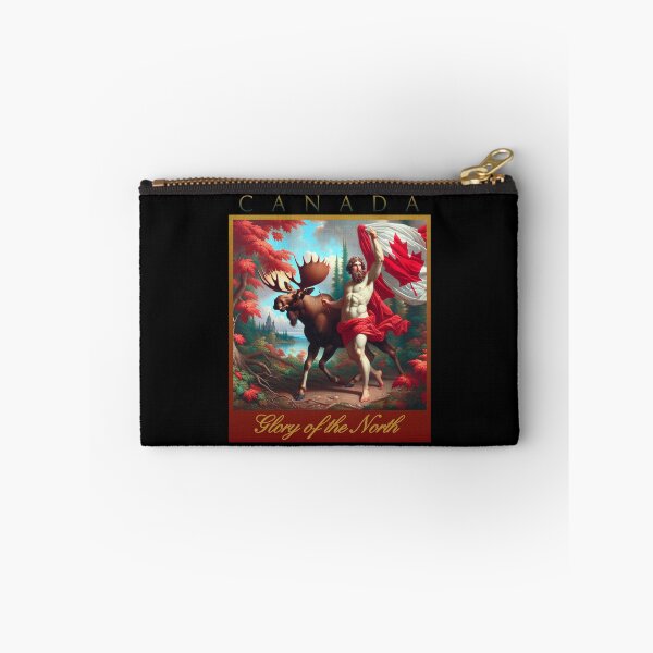 Item preview, CANADA GLORY OF THE NORTH - NEOCLASSICAL MOOSE AND CANDIAN ANCIENT GOD WITH CANADIAN FLAG designed and sold by justyna-s28.