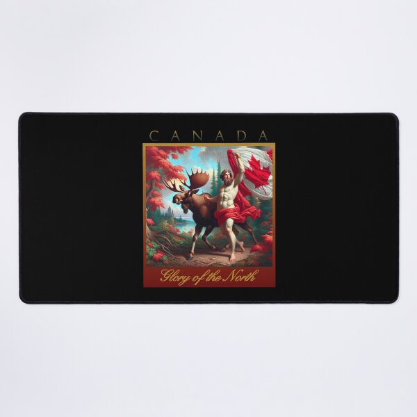Item preview, CANADA GLORY OF THE NORTH - NEOCLASSICAL MOOSE AND CANDIAN ANCIENT GOD WITH CANADIAN FLAG designed and sold by justyna-s28.