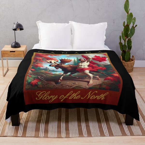 Item preview, CANADA GLORY OF THE NORTH - NEOCLASSICAL MOOSE AND CANDIAN ANCIENT GOD WITH CANADIAN FLAG designed and sold by justyna-s28.