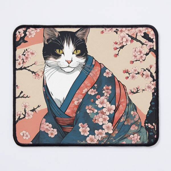 Item preview, aesthetic tuxedo in kimono with cherry blossoms designed and sold by Catophile.