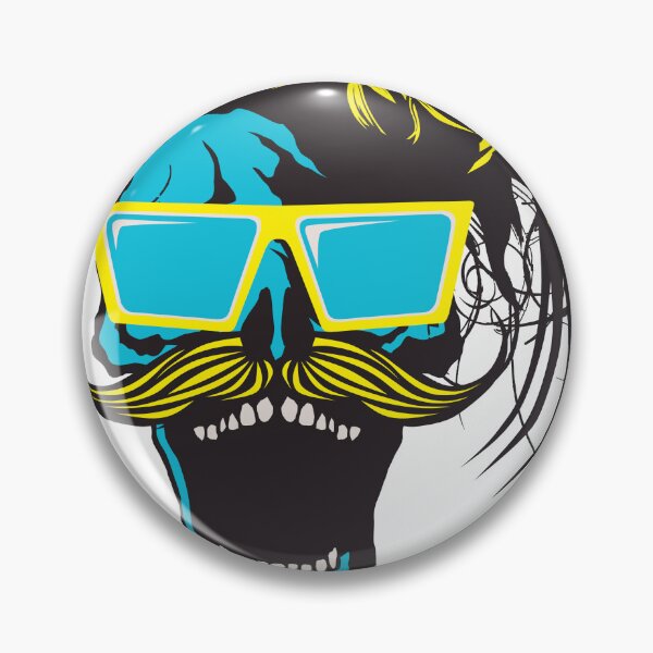 Item preview, skull hipster skull mustache beard goatee sunglasses punk designed and sold by Achille3777.