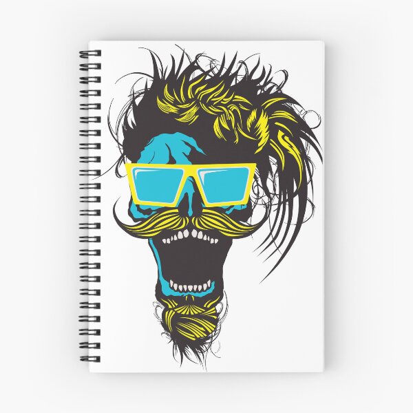 Item preview, skull hipster skull mustache beard goatee sunglasses punk designed and sold by Achille3777.