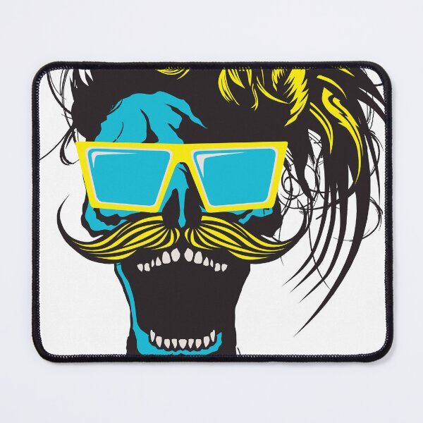 Item preview, skull hipster skull mustache beard goatee sunglasses punk designed and sold by Achille3777.