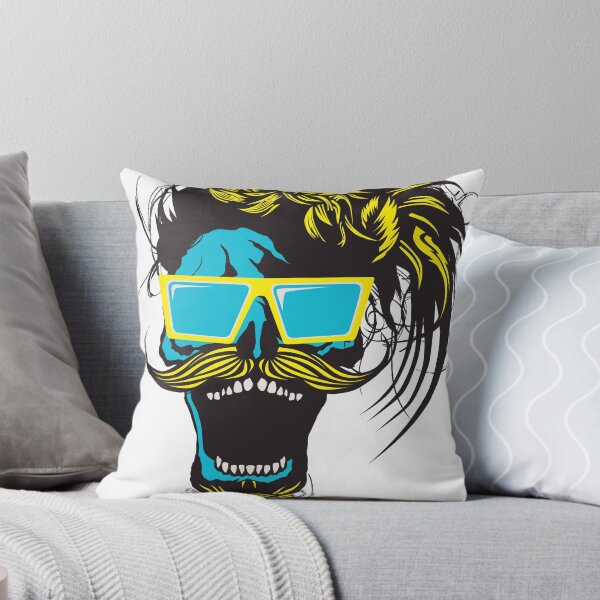 Item preview, skull hipster skull mustache beard goatee sunglasses punk designed and sold by Achille3777.