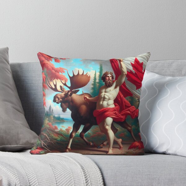 Item preview, CANADA GLORY OF THE NORTH - NEOCLASSICAL MOOSE AND CANDIAN ANCIENT GOD WITH CANADIAN FLAG designed and sold by justyna-s28.