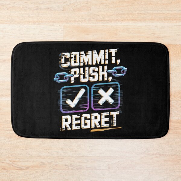 Artikelvorschau, Commit Push Regret Lustiges Coding Entwickler Design Style Geschenk entworfen und verkauft von pixelpopplanet.