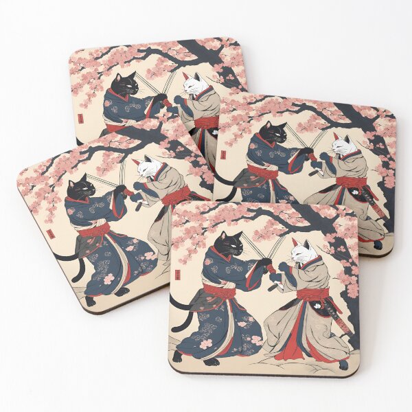 Item preview, cat samurai fight designed and sold by Catophile.