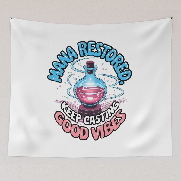 Item preview, Mana Restored: Keep Casting Good Vibes Retro Potion Art Design designed and sold by pixelpopplanet.