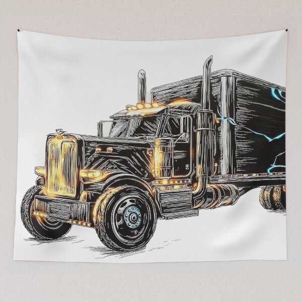 Item preview, Thunder Road - Peterbilt Semi Truck Digital Art designed and sold by Piston & Palette.