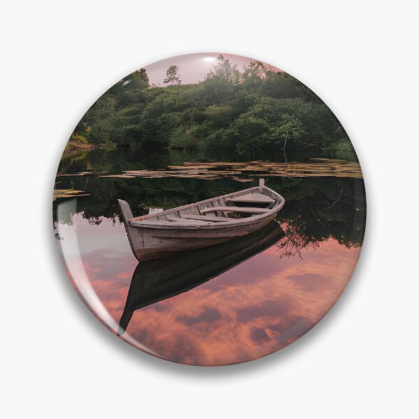 Item preview, Boat on the lake at sunset designed and sold by MakaltsisDesign.