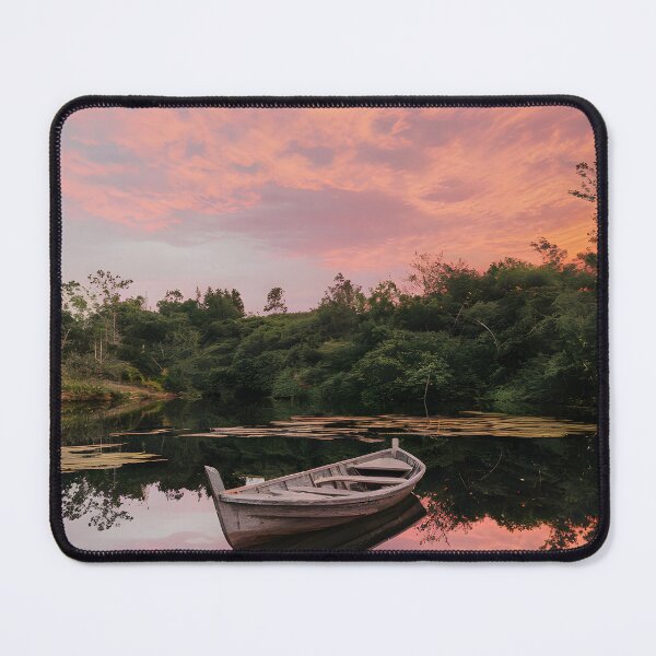 Item preview, Boat on the lake at sunset designed and sold by MakaltsisDesign.
