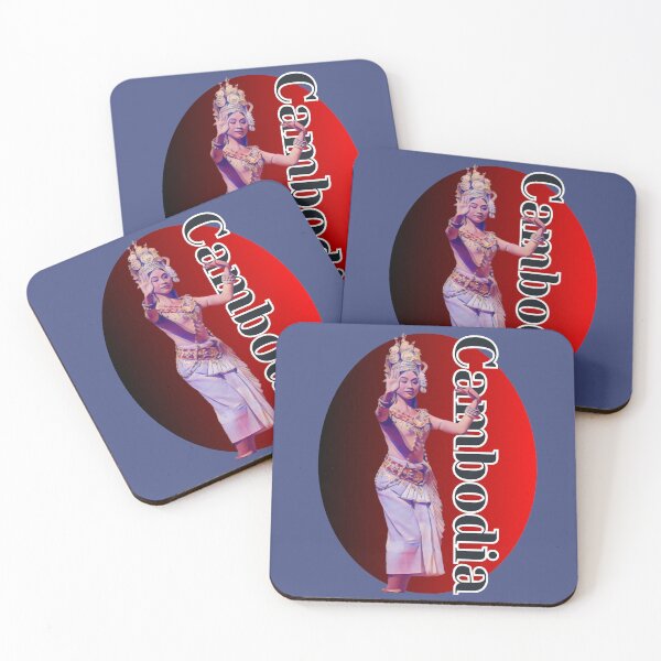 Item preview, Cambodian Stylized Dancing Apsara on Red Background designed and sold by Linklandiya.