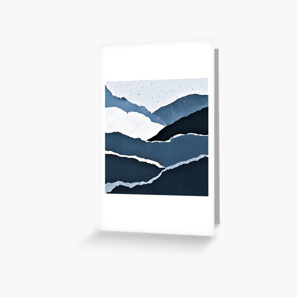 Item preview, Icy Blue Torn Deckled Mountain Landscape Abstract Design designed and sold by DEC02.