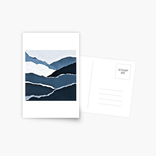 Item preview, Icy Blue Torn Deckled Mountain Landscape Abstract Design designed and sold by DEC02.
